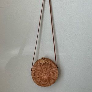 Rattan Canteen Crossbody Bag